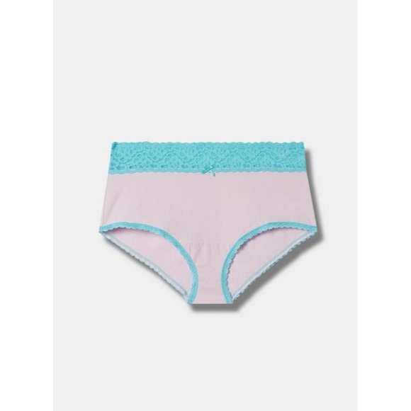 Torrid NWT Cotton Mid-Rise Lavender Brief Scallop Lace Trim Panty Size 2X - Picture 2 of 3